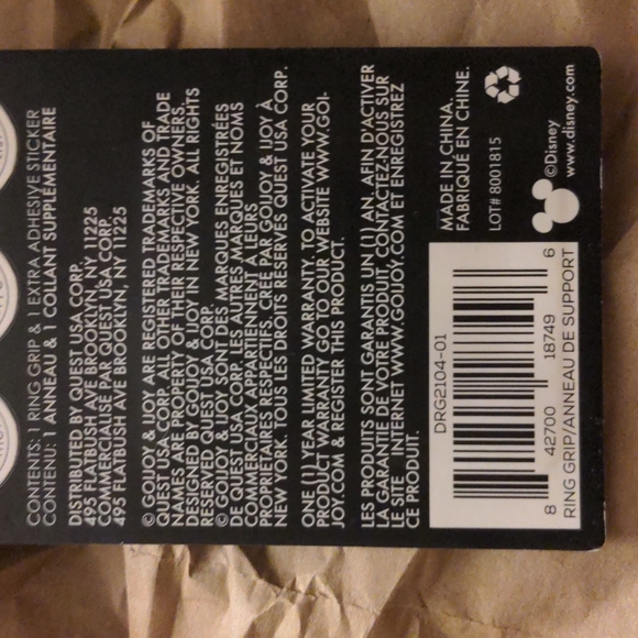 Disney Ring Clip Phone Grip & Kickstand 360° Rotation Mickey Mouse Disney NWT - Picture 8 of 8